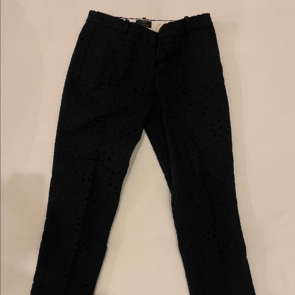 J. Crew Black Eyelet Capris
